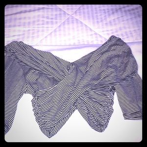 Black and white striped crop top